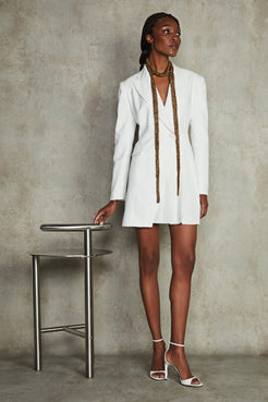 VESTIDO CURTO CETIM OLGA  OFF WHITE