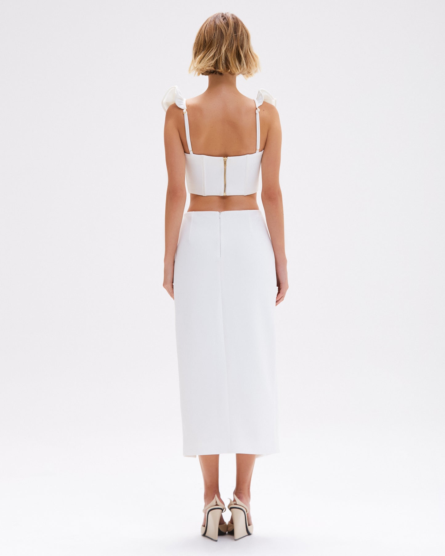 SAIA MIDI CREPE MYSTIQUE  OFF WHITE