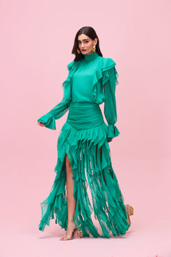 SAIA LONGA CHIFFON DAYDREAM VERDE