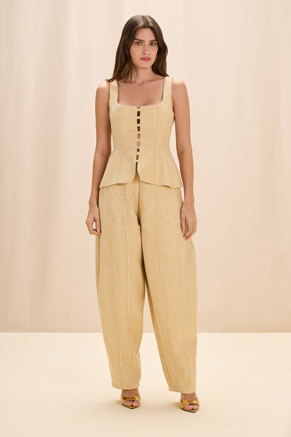 CALÇA LINHO DUNA BEGE