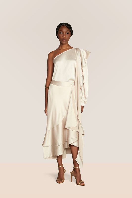 BLUSA CETIM OPERA BEGE