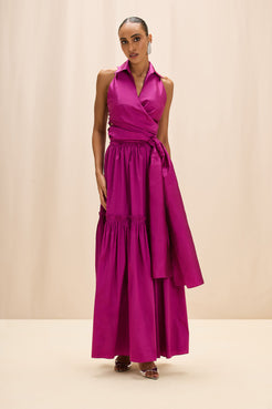 SAIA LONGA TAFETÁ SAFIRA ROXO