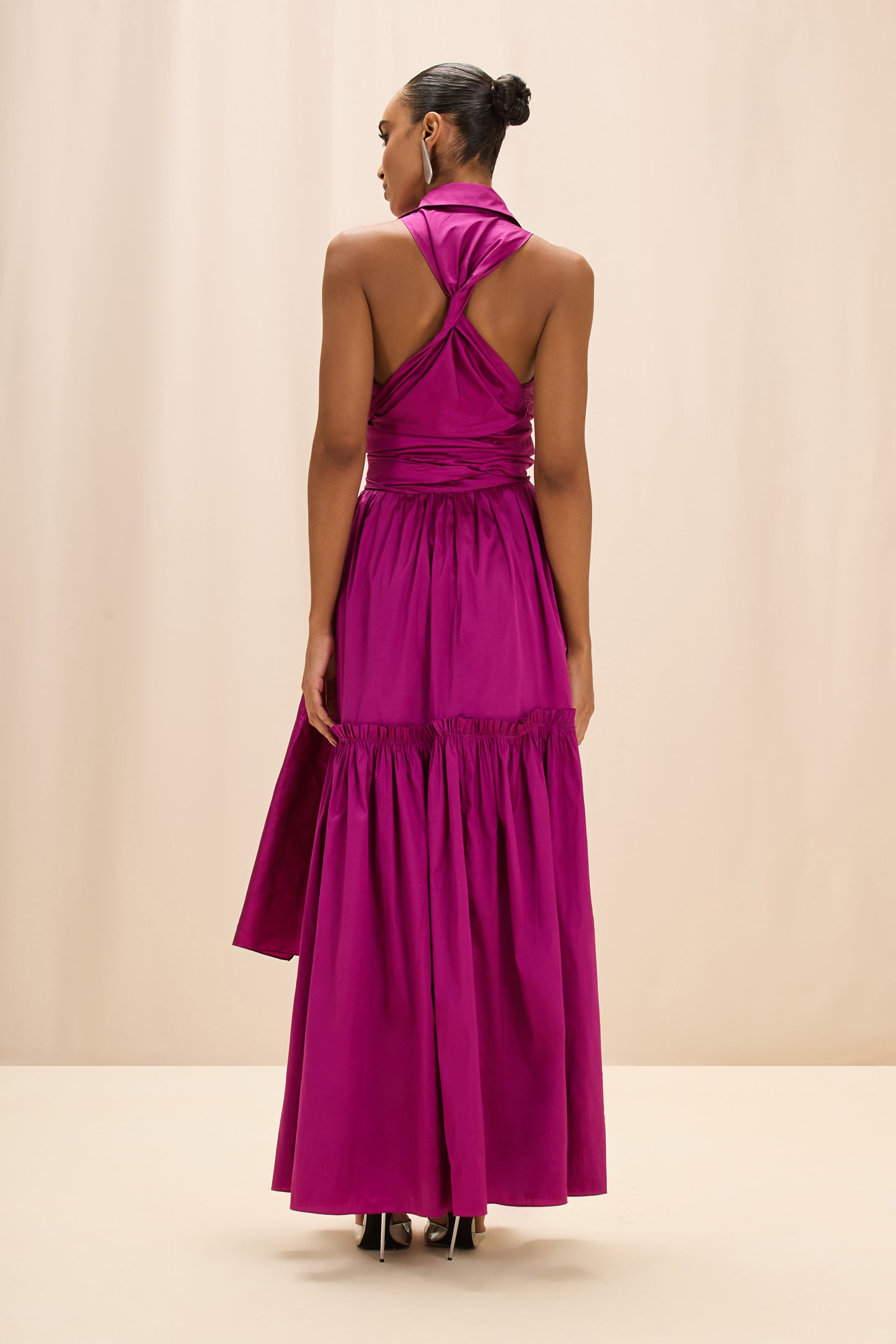 SAIA LONGA TAFETÁ SAFIRA ROXO