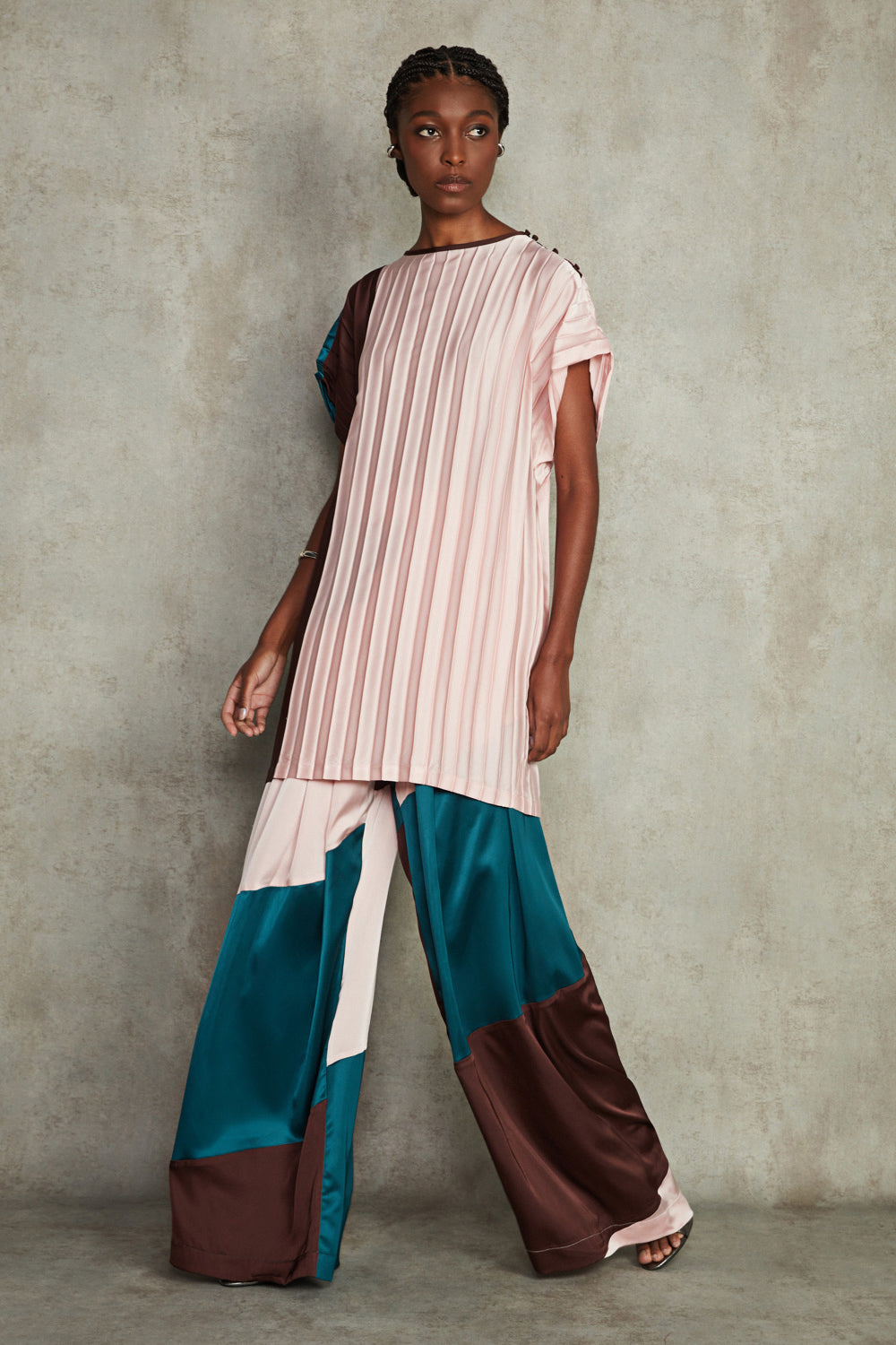 CALÇA CETIM AUDRE ROSA