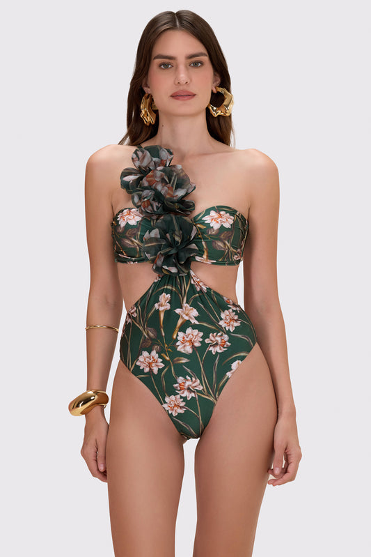 BODY LYCRA NARCISSUS VERDE ESCURO