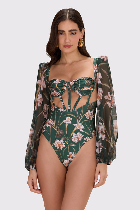 BODY LYCRA NARCISSUS VERDE ESCURO