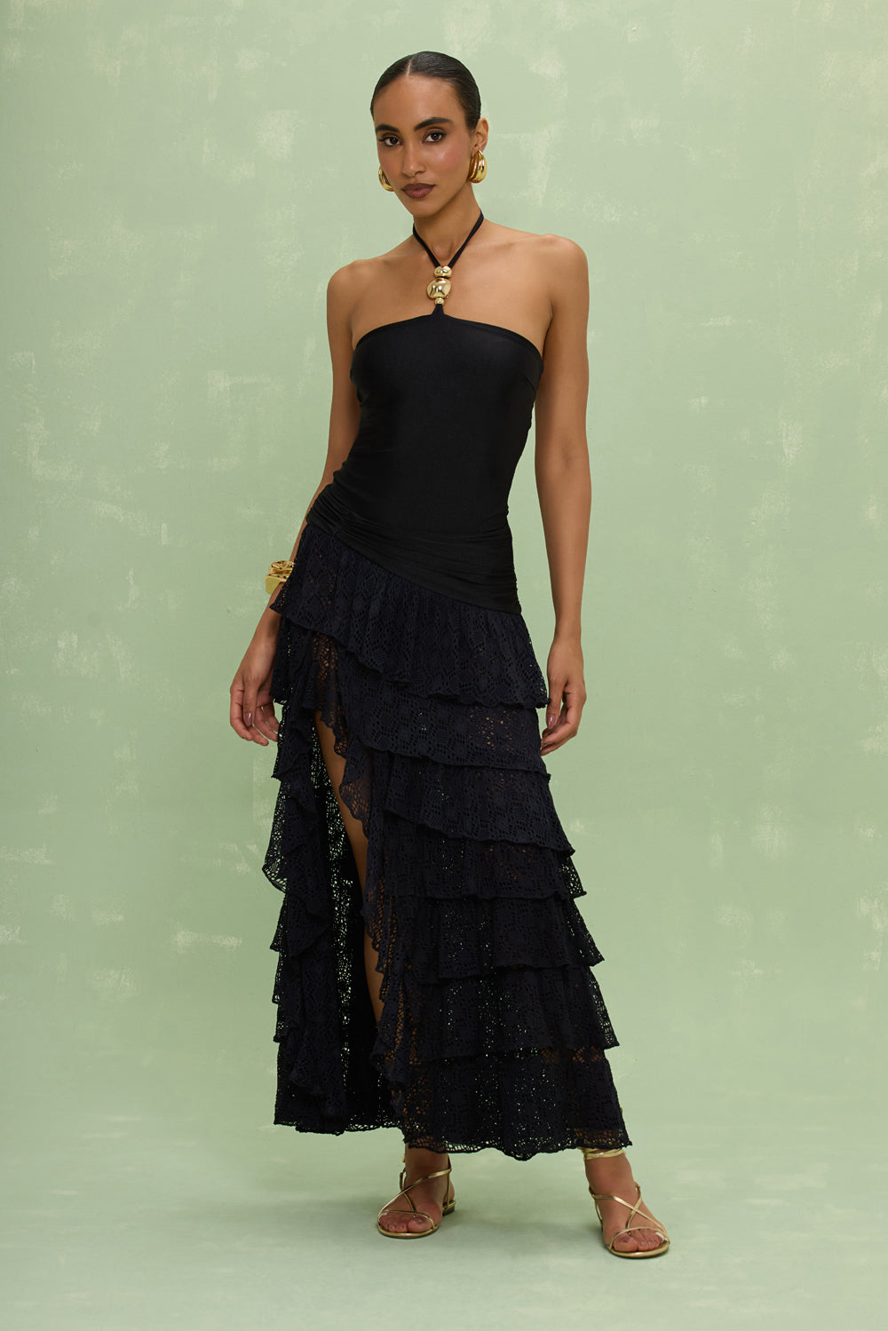 SAIA LONGA MARTINA LYCRA PRETO