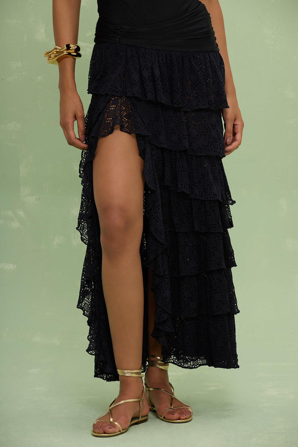 SAIA LONGA MARTINA LYCRA PRETO