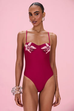 BODY SUNPETAL LYCRA  VERMELHO