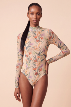 BODY TULE BURLE FLORA AMARELO