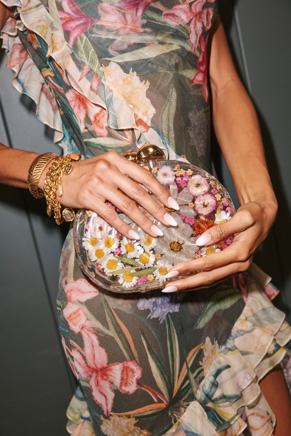 BOLSA BAG BOTANICAL DOURADO