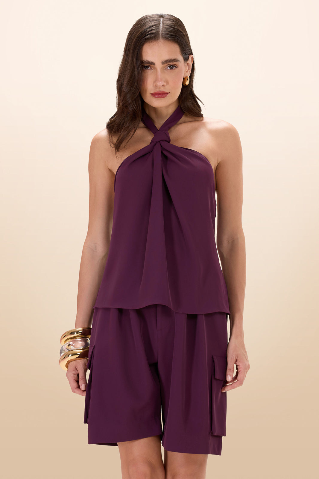 TOP CREPE BERTHA ROXO