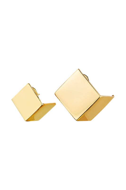 BRINCO CUBOS ASSIMÉTRICO DOURADO