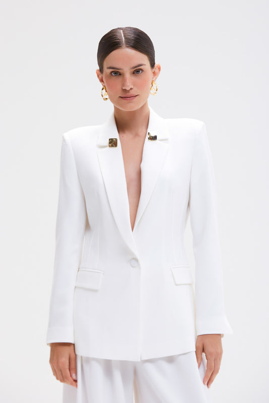 BLAZER CREPE GOLDENTIME OFF WHITE