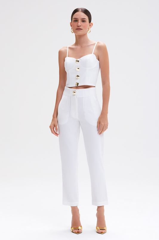 CALÇA CREPE GOLDENTIME OFF WHITE