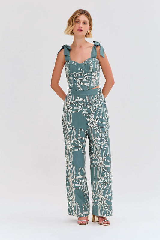 CALÇA LINHO ASAS VERDE