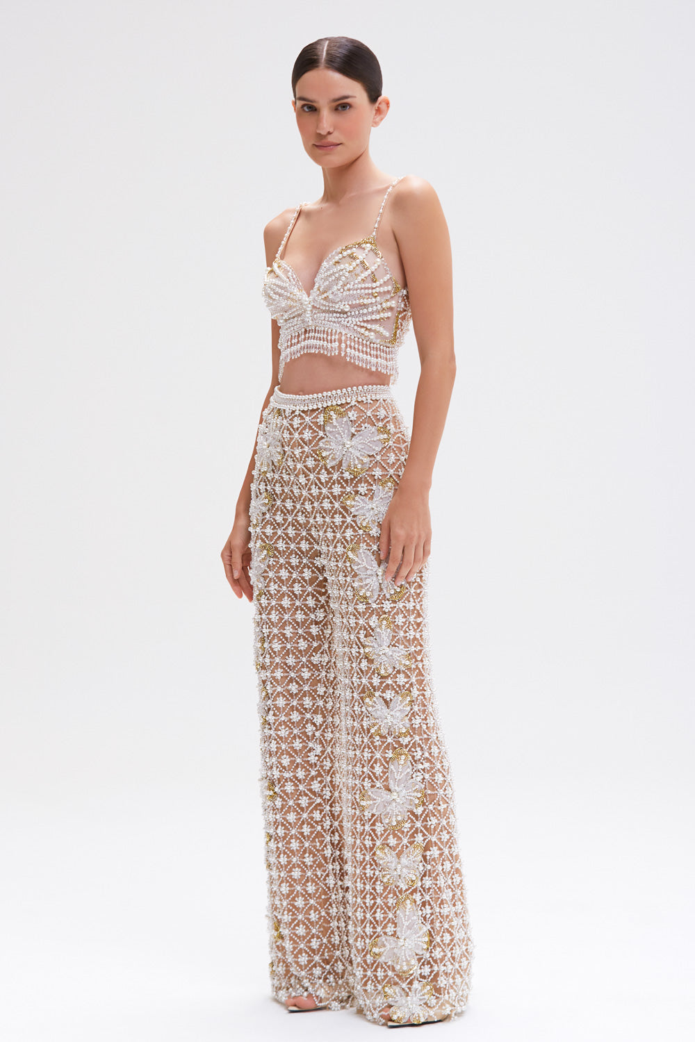 CALÇA BUTTERFLY EMBROIDERY OFF WHITE