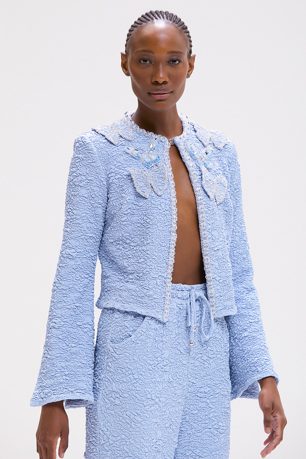 CASACO PAPILON JACQUARD AZUL