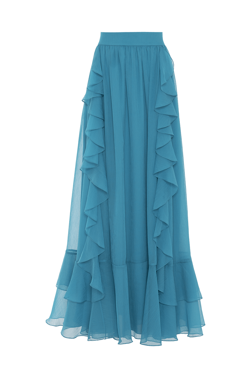 SAIA LONGA CHIFFON WONDERLAND AZUL