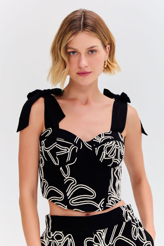 TOP LINHO ASAS  PRETO