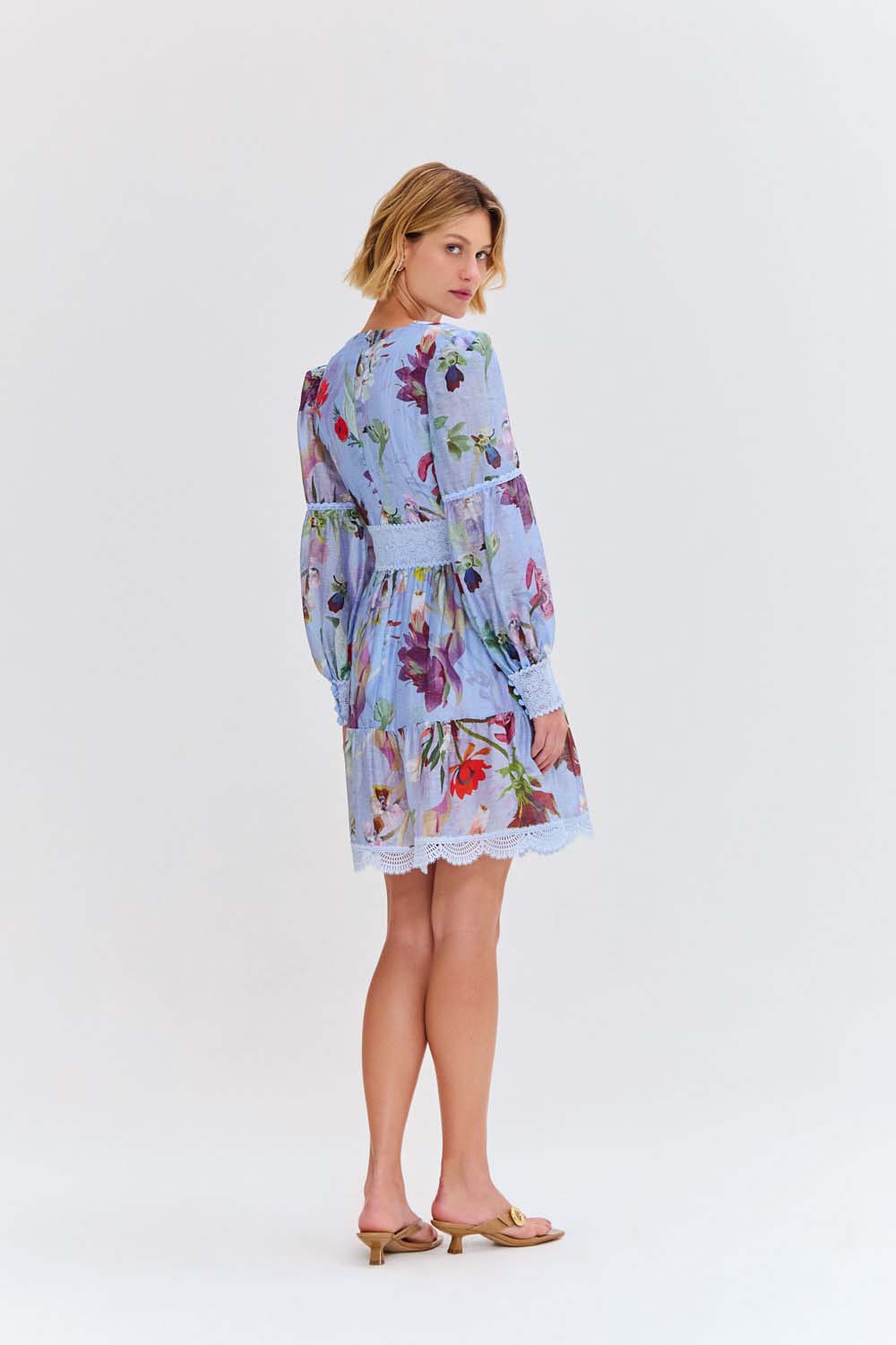 VESTIDO CURTO CAROL PRINT AZUL