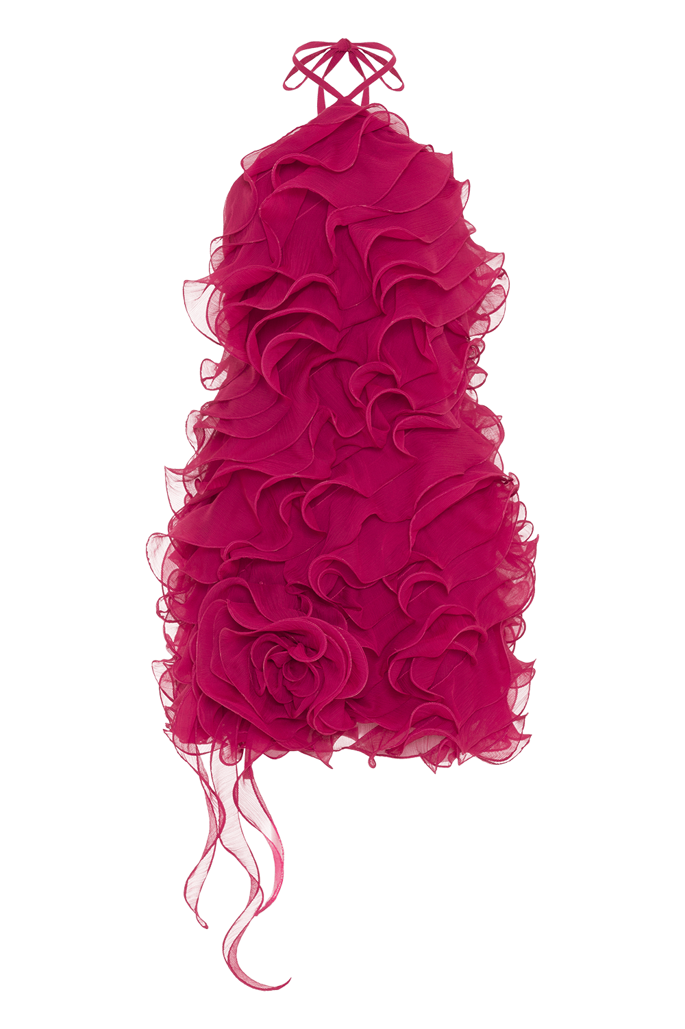 VESTIDO CURTO CHIFFON WONDERLAND VERMELHO ESCURO