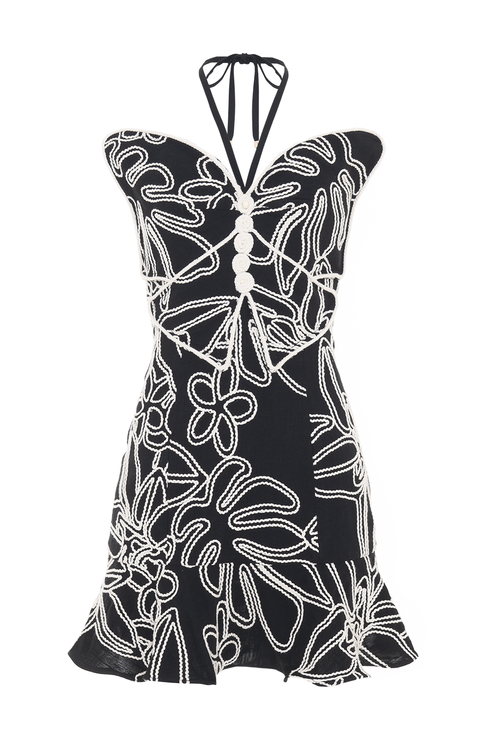 VESTIDO CURTO LINHO ASAS  PRETO