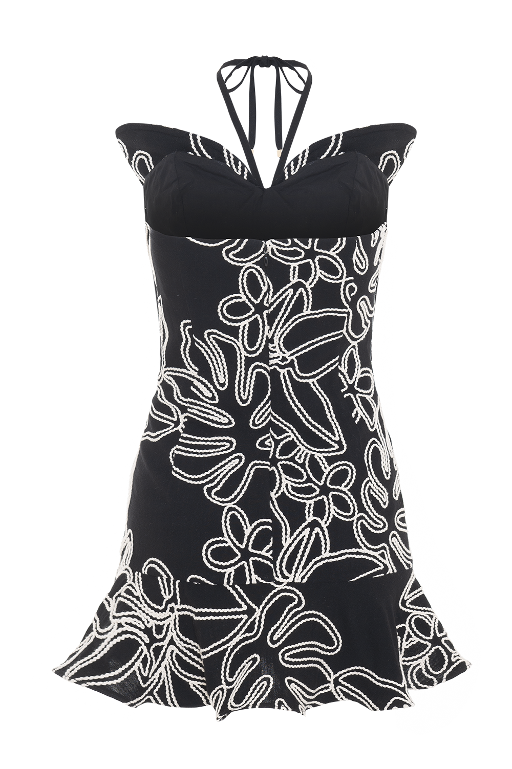 VESTIDO CURTO LINHO ASAS  PRETO