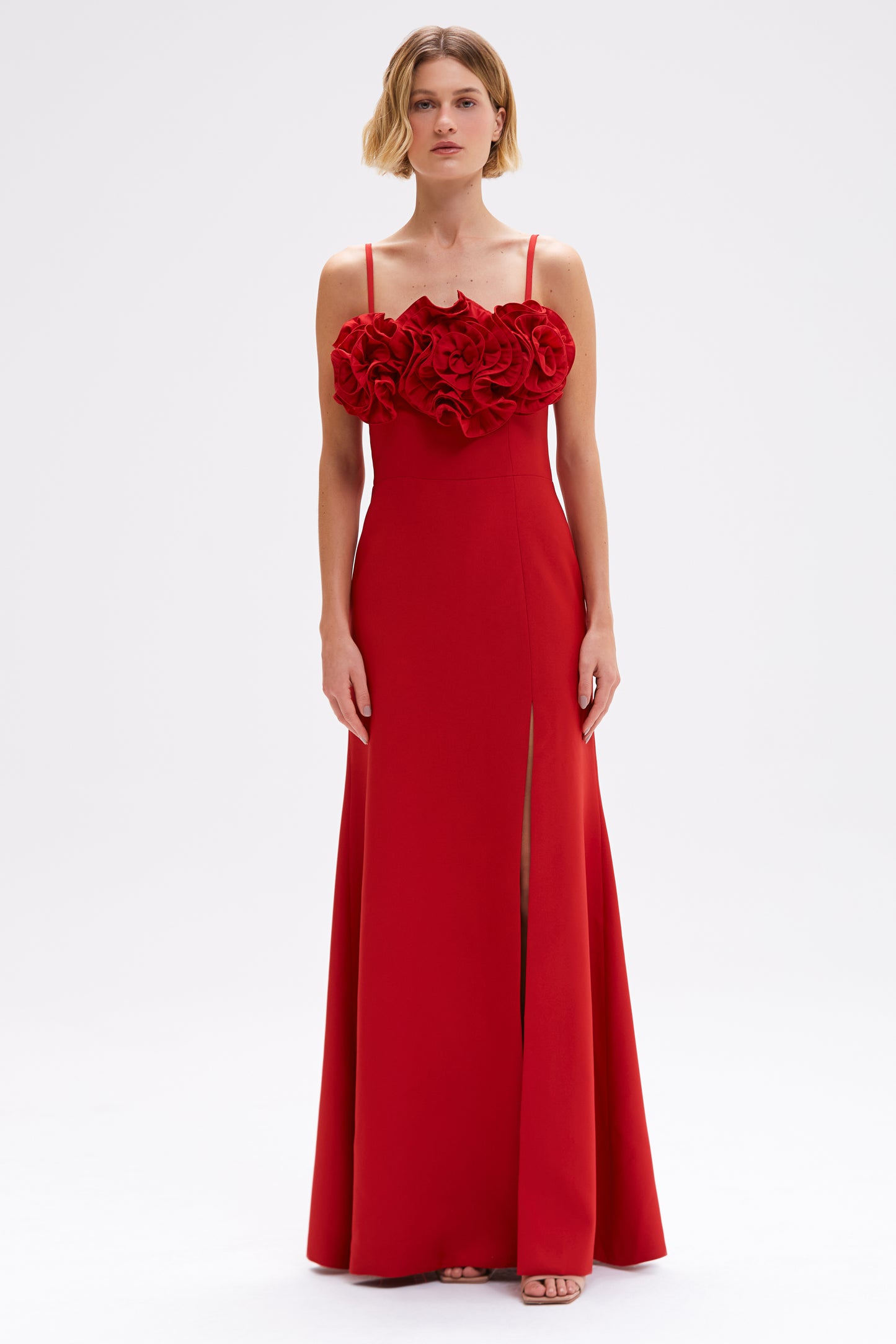 VESTIDO CREPE PETALS VERMELHO