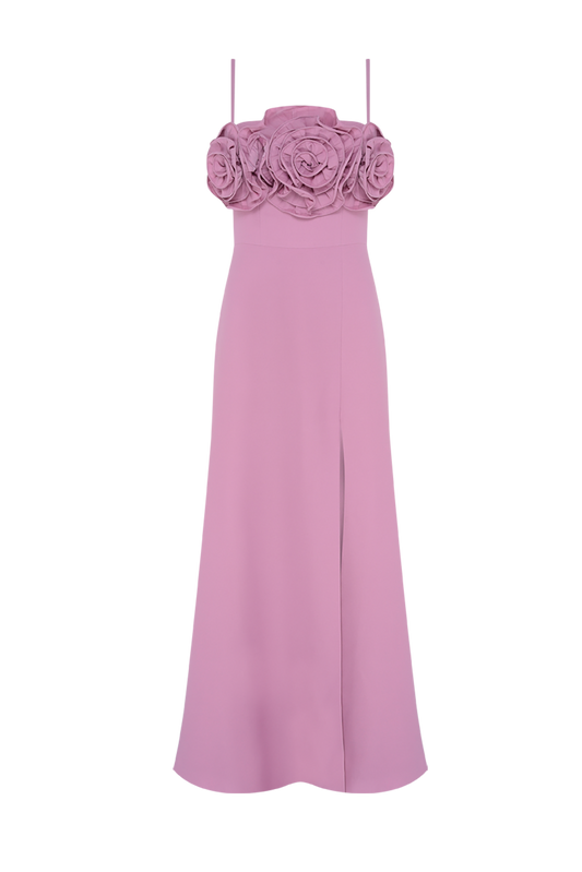 VESTIDO CREPE PETALS ROSA