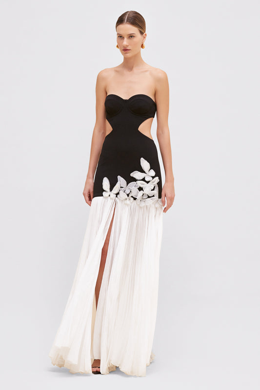 VESTIDO LONGO CREPE PRETO