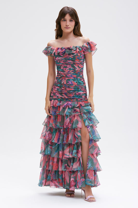 VESTIDO LONGO SIMSII ARTSY VERDE