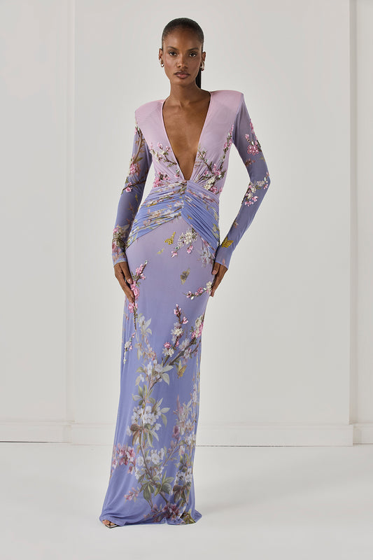 VESTIDO LONGO DELICATA  LILAS