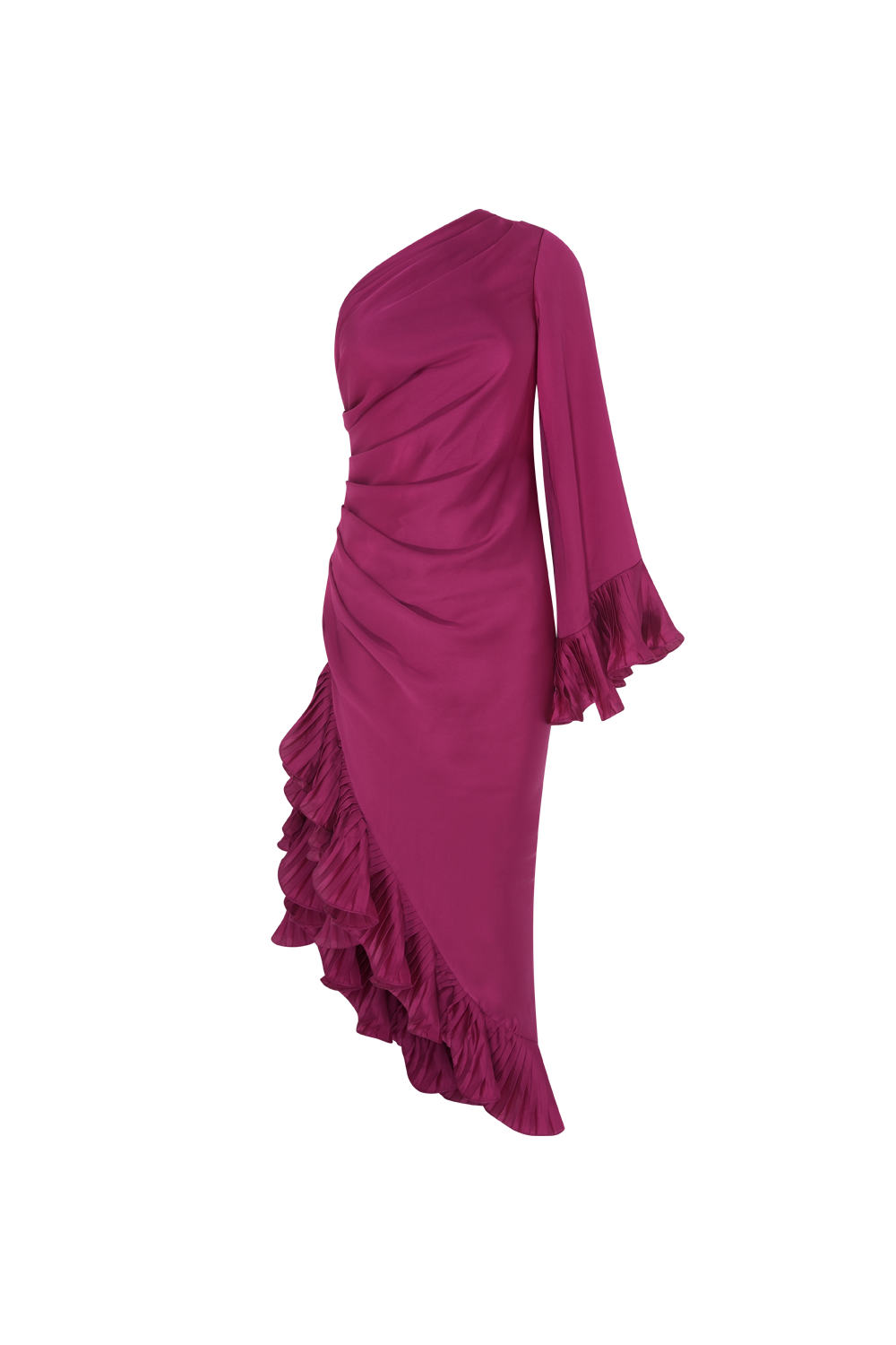 VESTIDO MIDI CETIM DREAM ROSA ESCURO