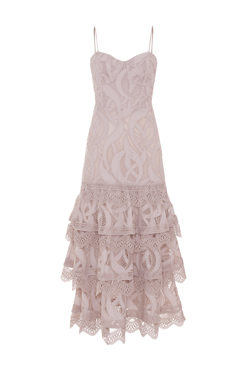 VESTIDO MIDI AURA LACE ROSE