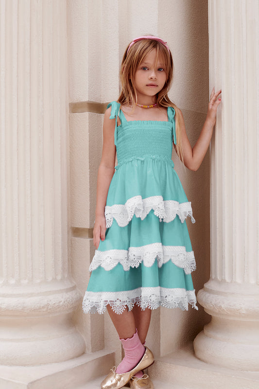 VESTIDO MIDI FLUTTER TRICOLINE VERDE CLARO