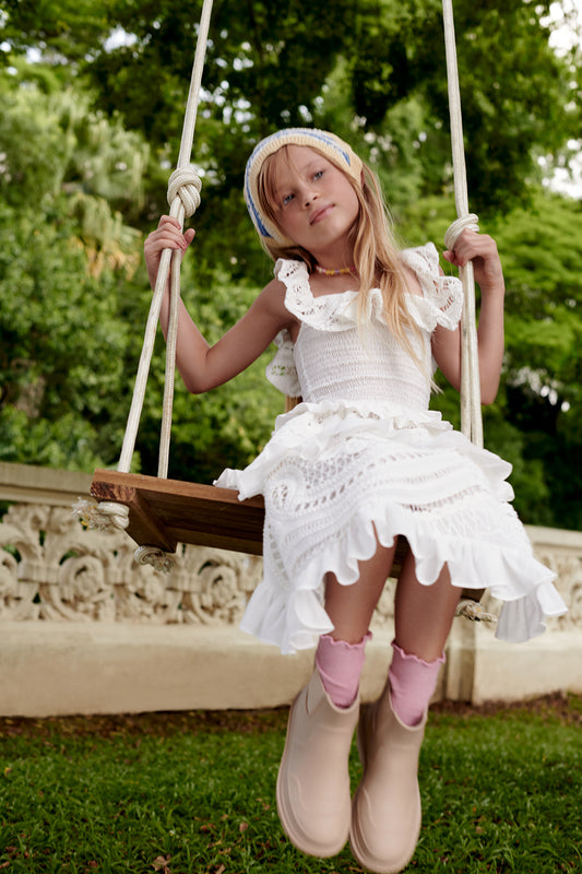 VESTIDO MIDI ALBA LAISE OFF WHITE