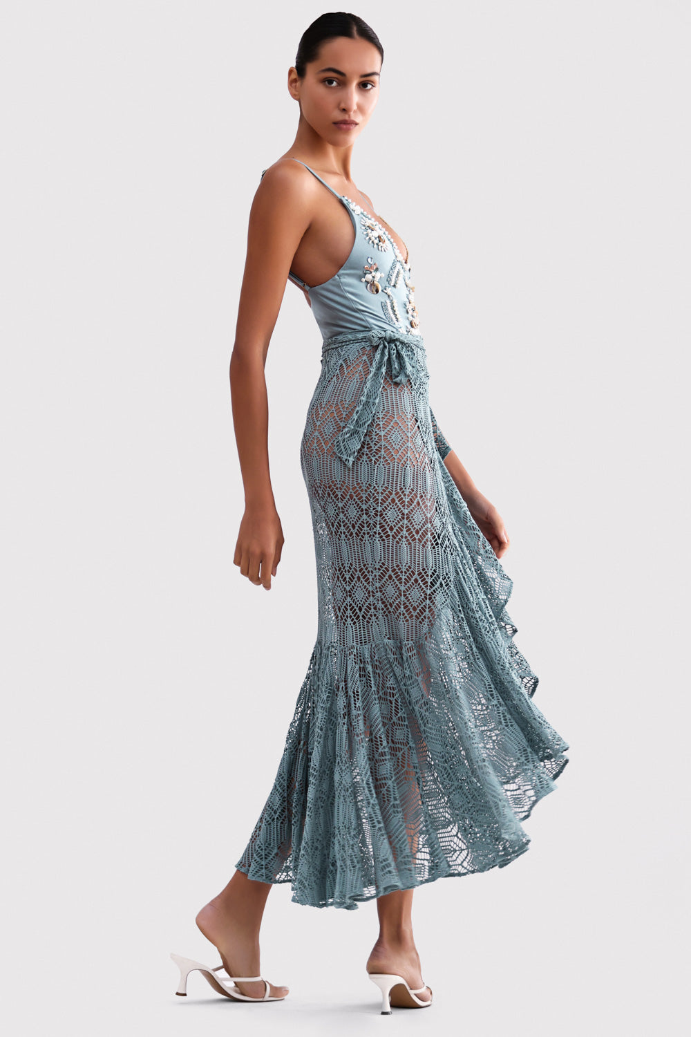 SAIDA DE PRAIA SEASHELL LYCRA  AZUL