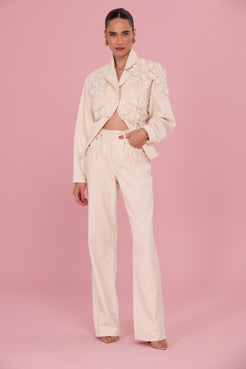 CALÇA ALINA DENIM OFF WHITE