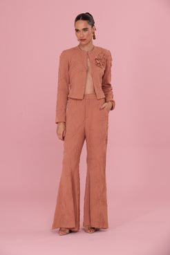 CALÇA JACQUARD HAZEL MARROM