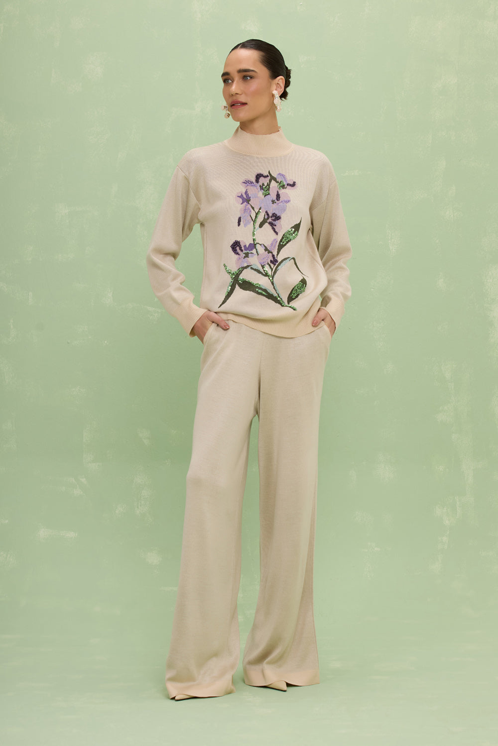 CALÇA DE MOLETOM HEATHER OFF WHITE