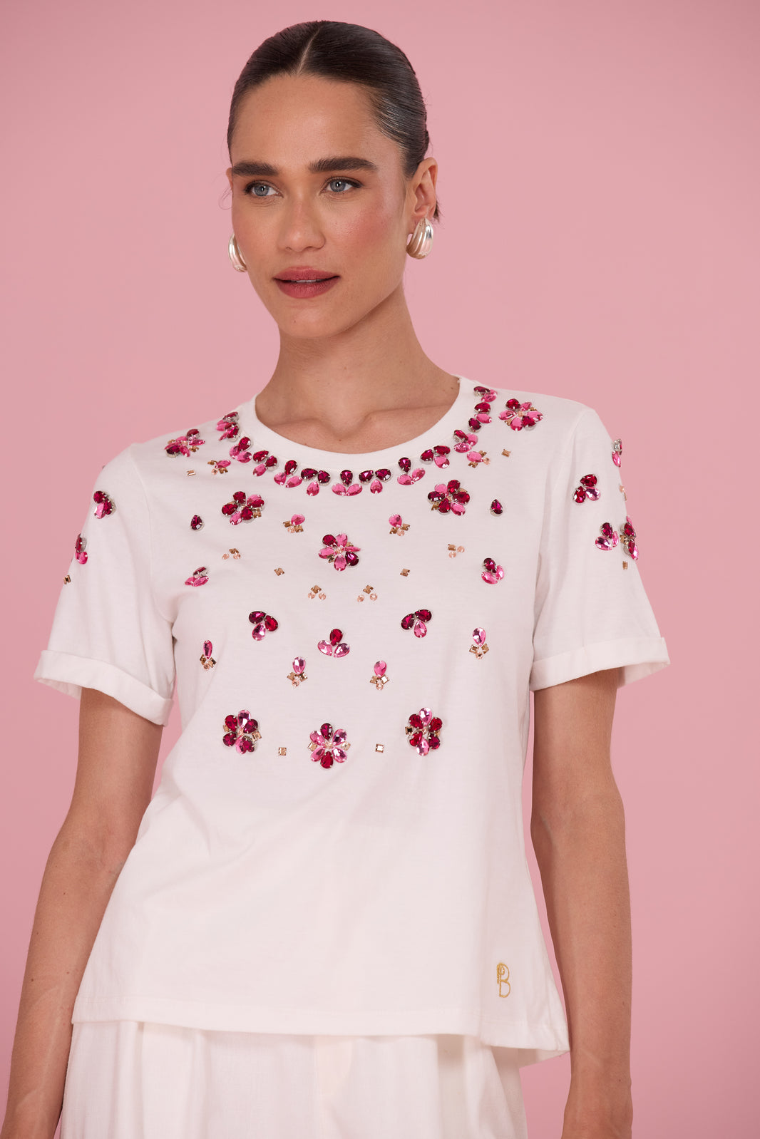 T-SHIRT ALINA DENIM OFF WHITE