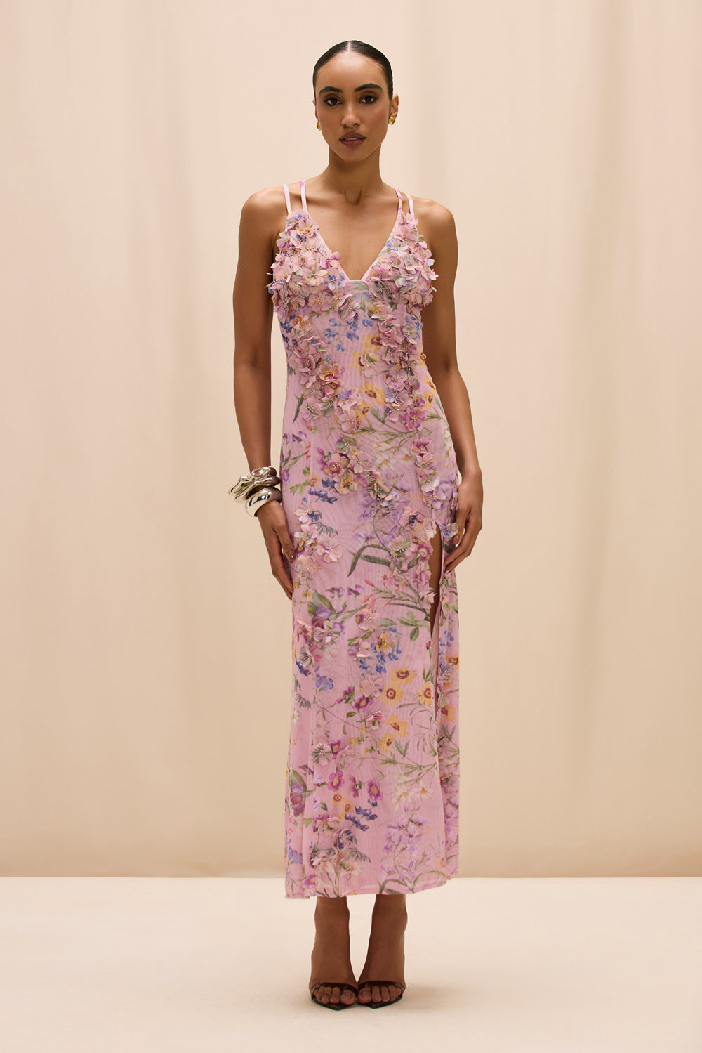 VESTIDO LONGO HEATHER ROSA