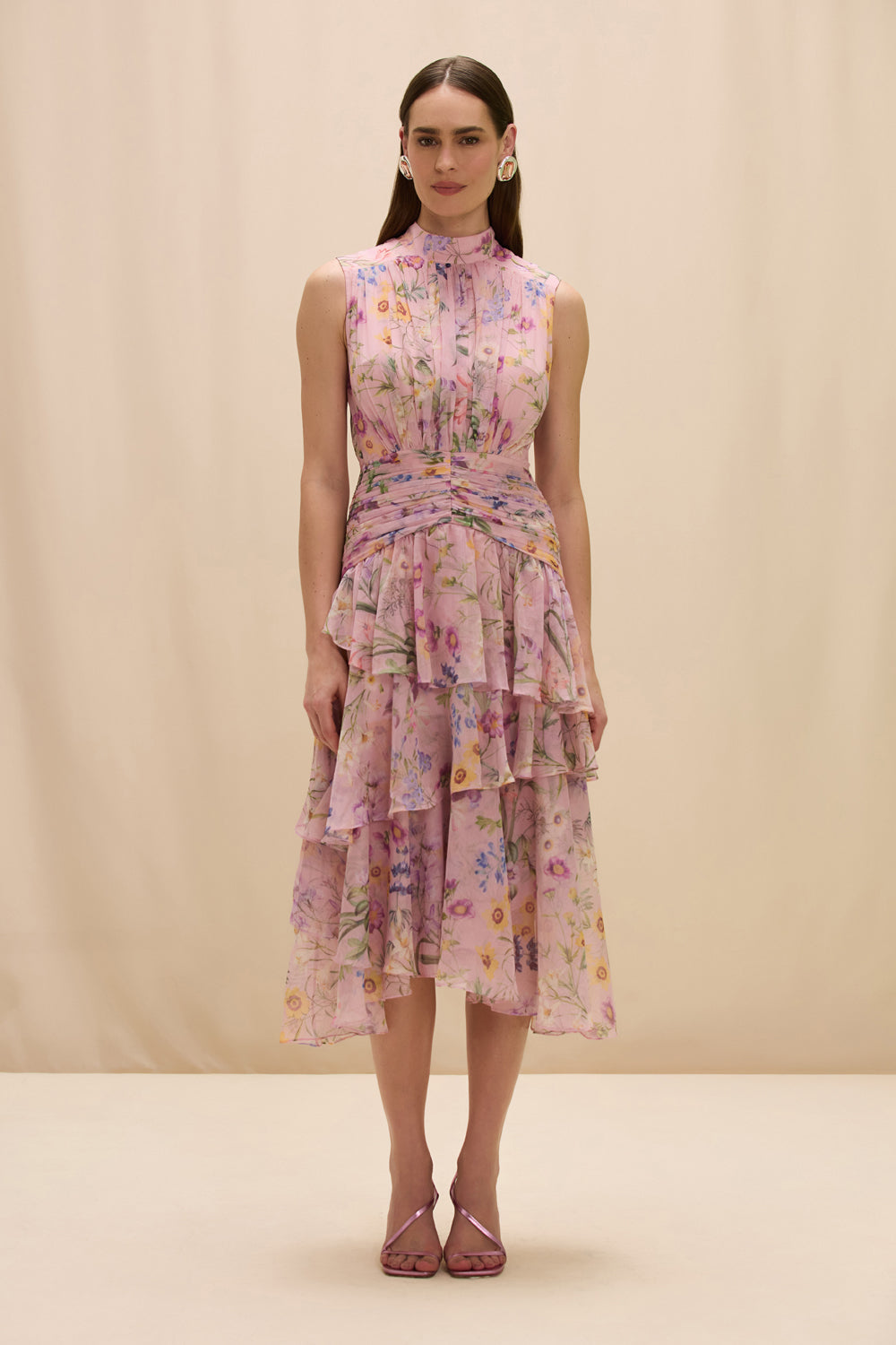VESTIDO MIDI HEATHER ROSA