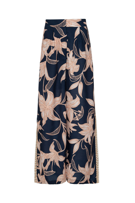 CALÇA AMPLA STARGAZER AZUL MARINHO