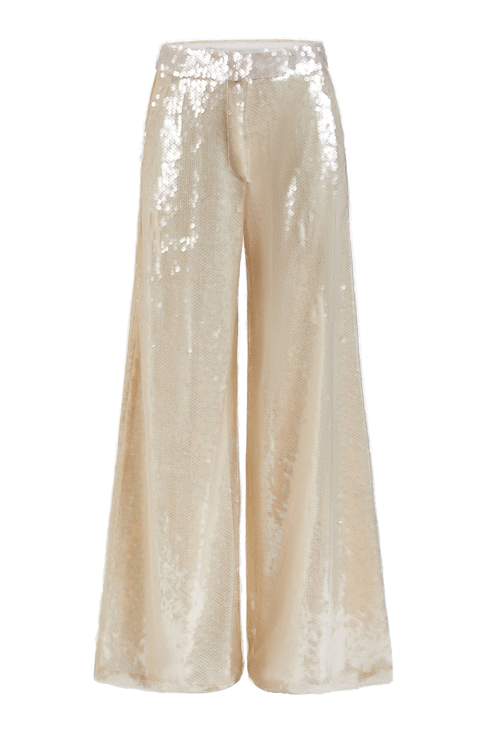 CALÇA AMPLA PAETÊ CELESTIAL OFF WHITE