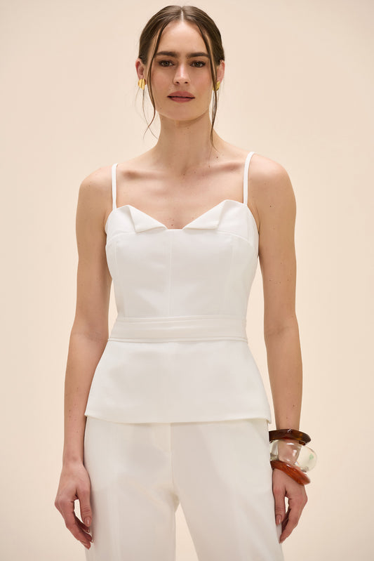 BLUSA DUAL CREPE OFF WHITE