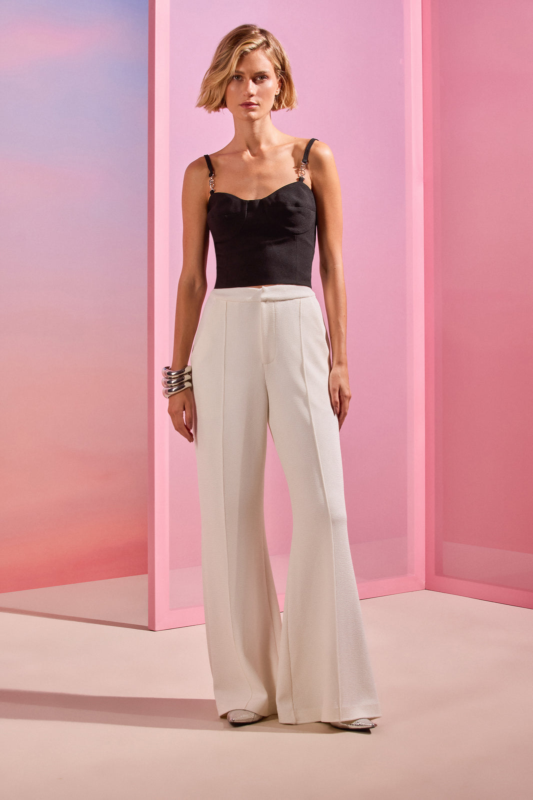 CALÇA CREPE ESSENTIALS  OFF WHITE