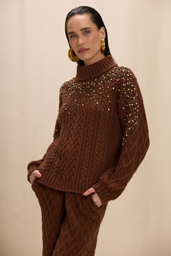 BLUSA TRICOT NARA MARROM