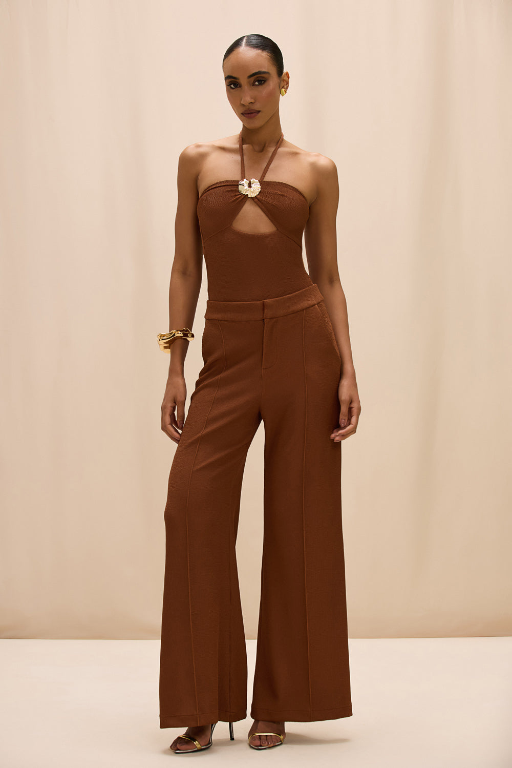 CALÇA MALHA CORA MARROM